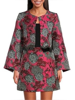 NWT Abbey Glass Kennedy Jacket and Skirt: Bright Pink Vintage  Jacquard Sz XS